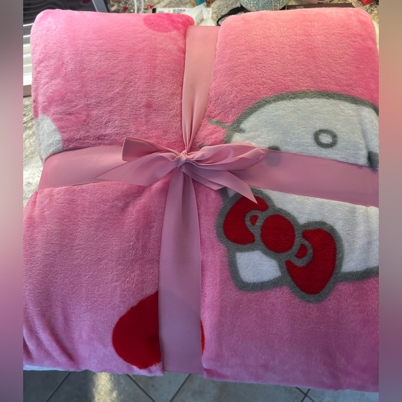Brand new Hello Kitty valentines blanket!! Twin size - Picture 2 of 3
